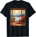 A wintry scene with cozy home for dog lovers Men Women Kids