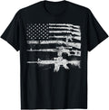 Gun Men Women Machine Guns Usa Flag 2A