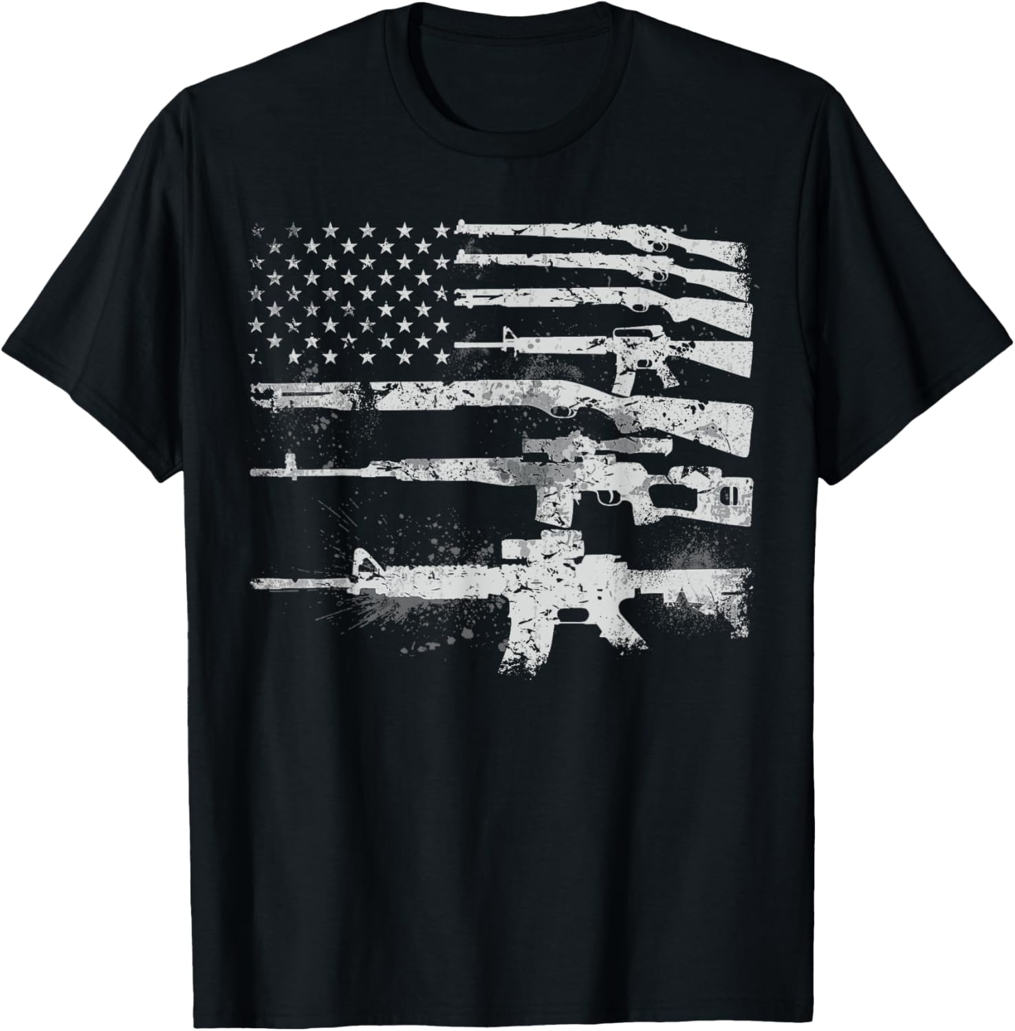 Gun Men Women Machine Guns Usa Flag 2A