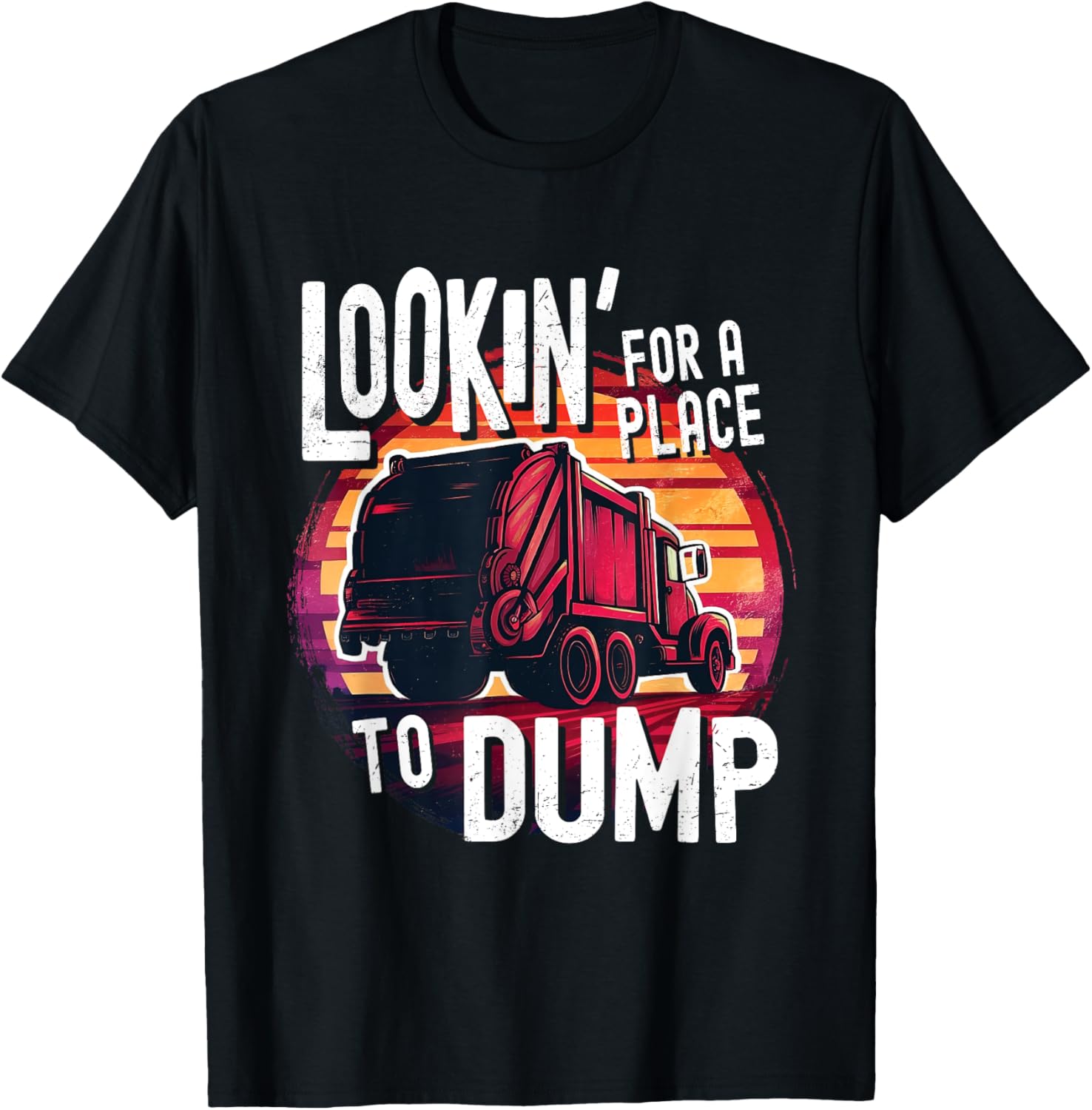 Funny Garbage Man Looking For A Place To Dump Garbage Truck