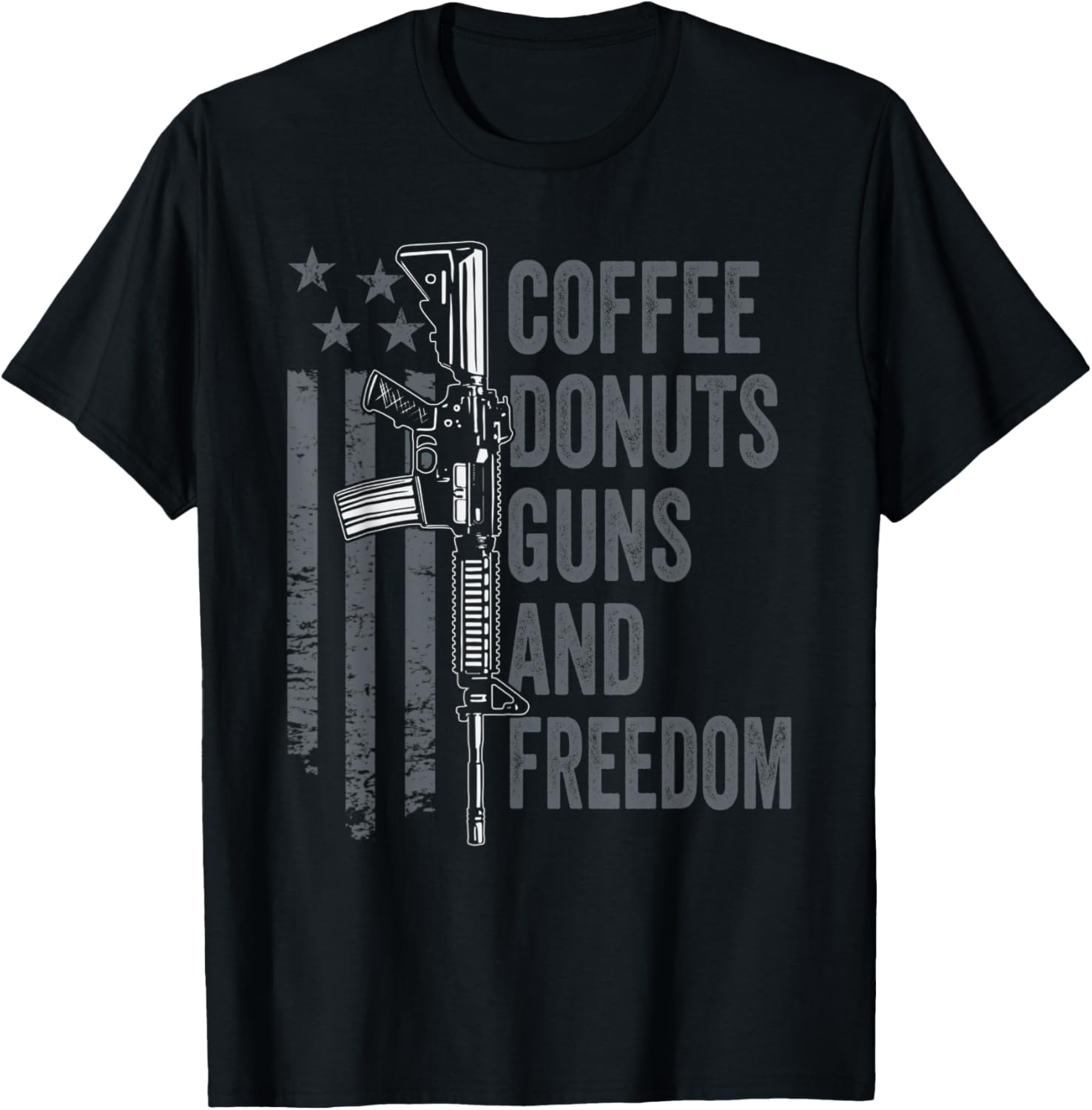 Coffee Donuts Guns Freedom Ar15 Usa Flag Funny Gun