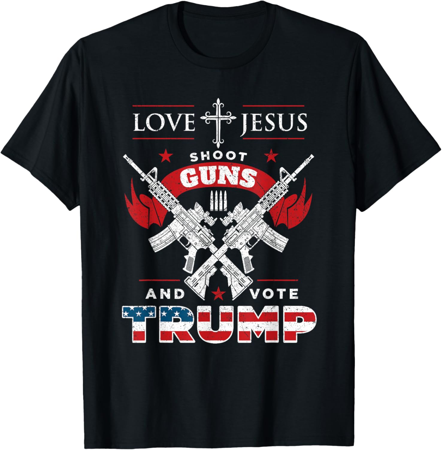 Love Jesus Shoot Guns Vote Trump 2020 Flag