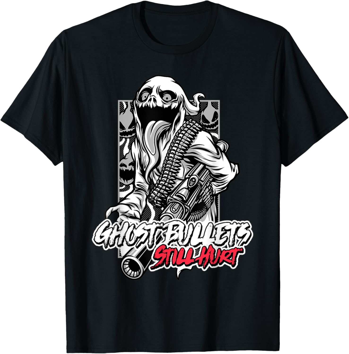 Funny Ghost With A Gun Halloween Lover