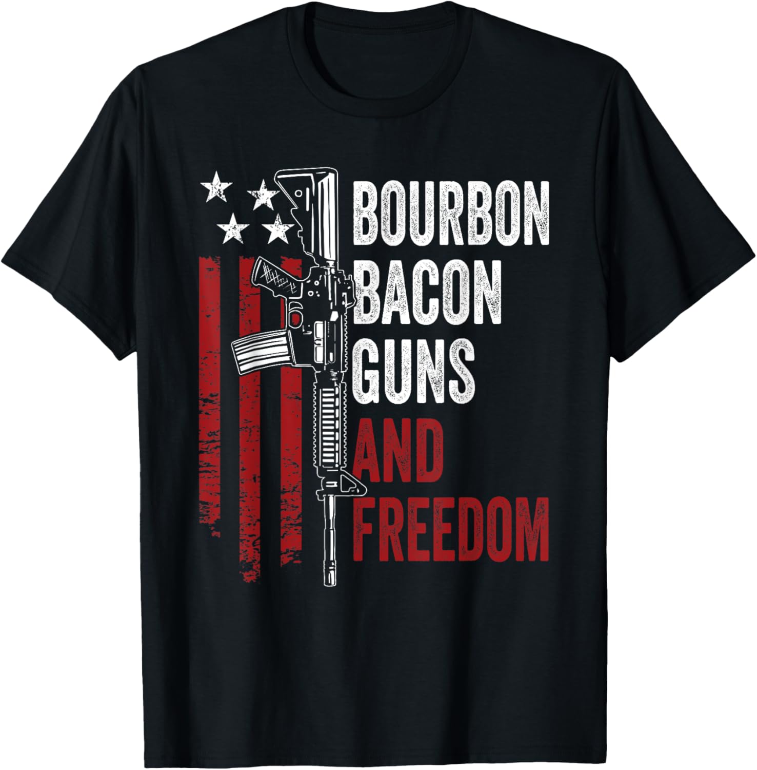 Bourbon Bacon Guns Freedom Bbq Grill Drinking Usa Gun