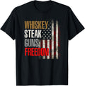 Patriotic American Flag Whiskey Steak Guns And Freedom
