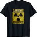 Grunge Caution Radioactive T Shirt - Distressed