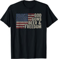 God Guns Beer Freedom Vintage Usa Flag Pro God Gun T Shirt