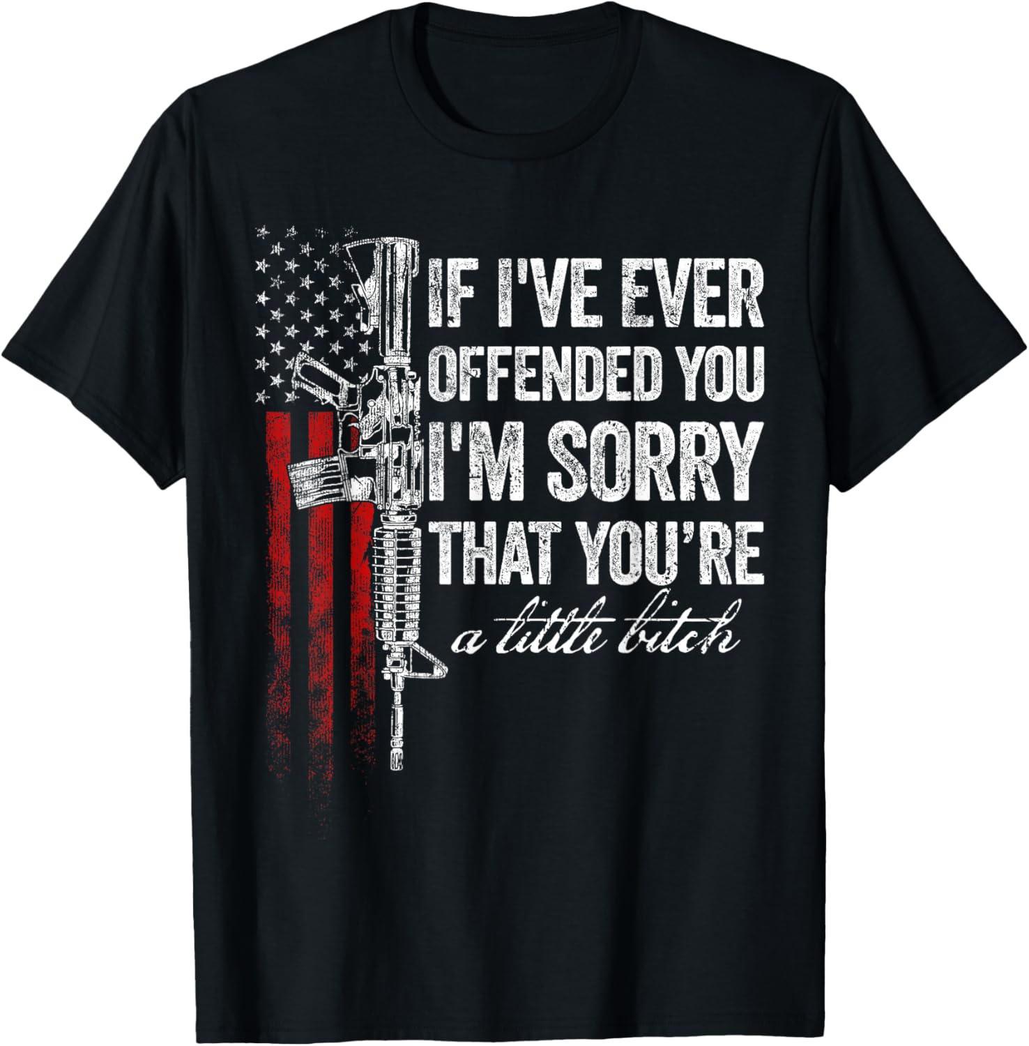 If Ive Ever Offended You Im Sorry American Flag T Shirt Women