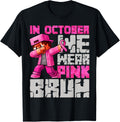 in October We Wear Pink Bruh Breast Cancer Game Pixel Kids