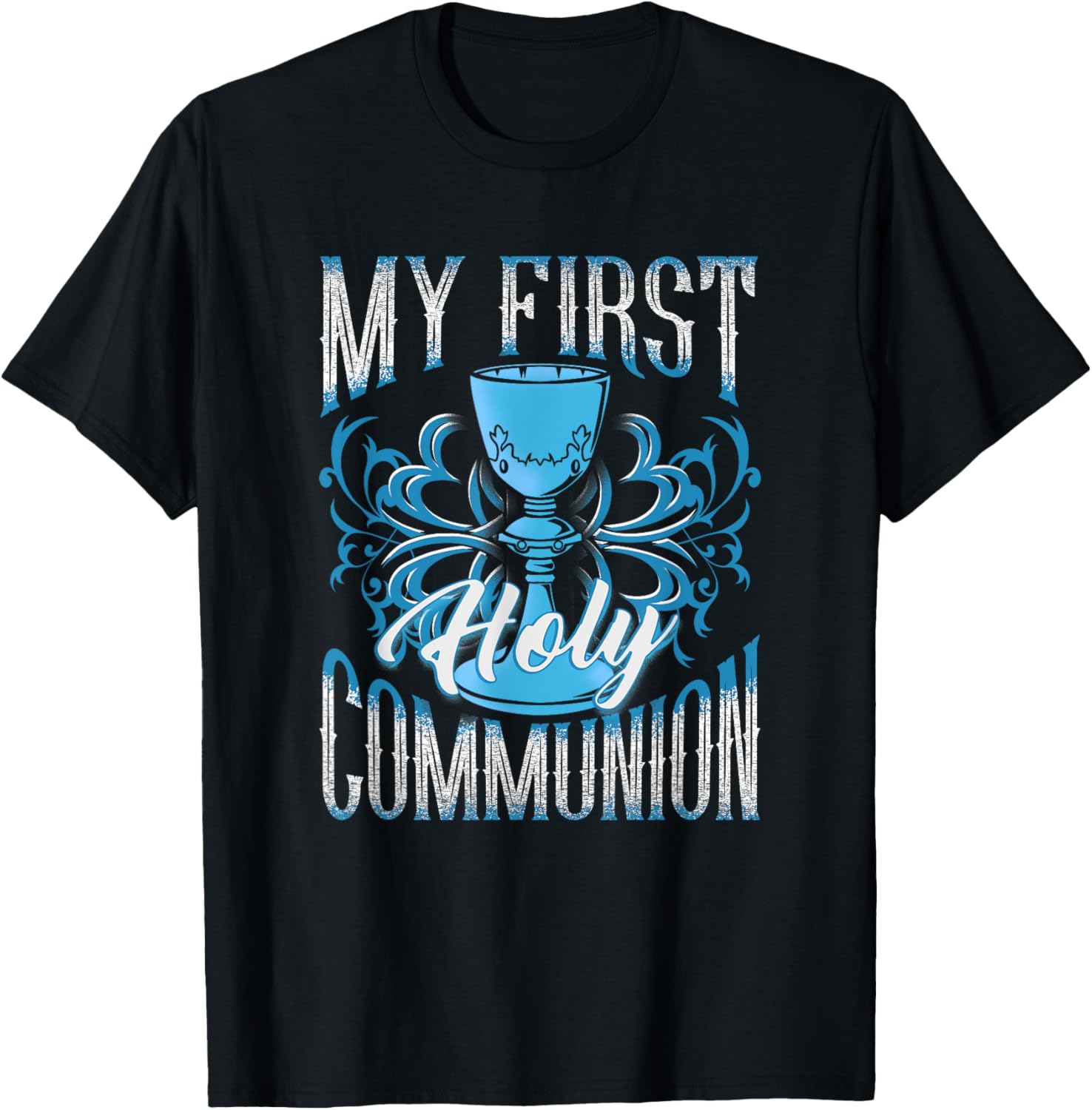 My First Holy Communion Children Chalice Boy Blue Goblet