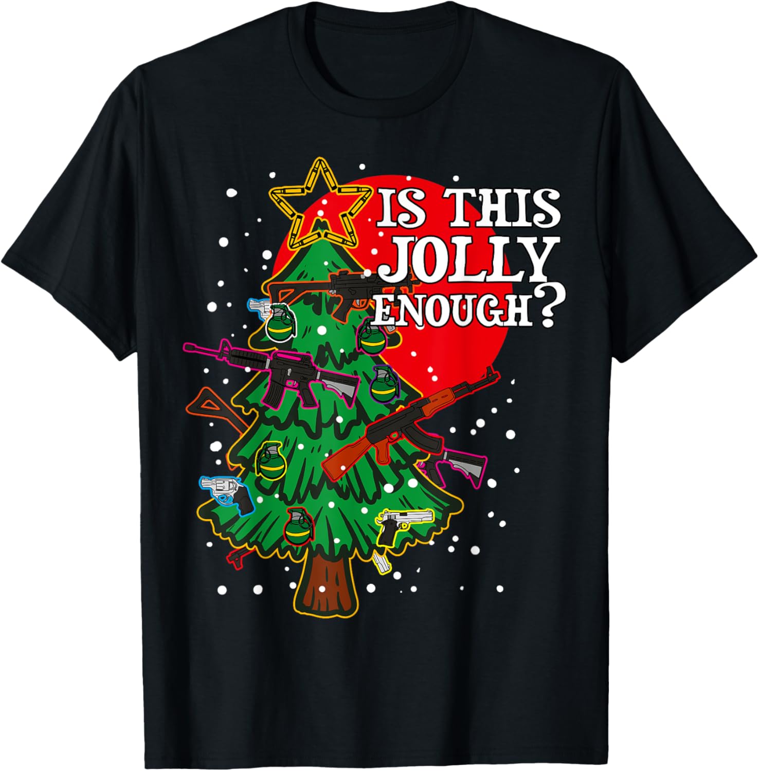 Is This Jolly Enough Guns Christmas Tree Handgun Rifle M4