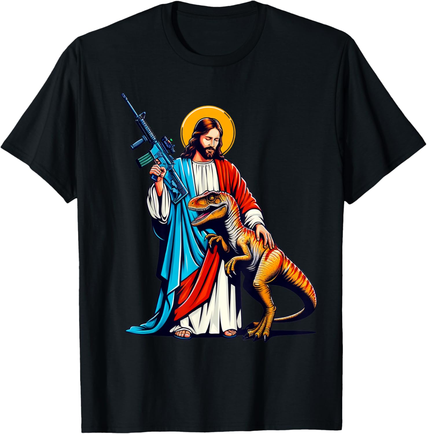 Jesus Raptor Shirt Funny Ar15 2Nd Amendment Patriotic