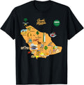 Travel map of Saudi Arabia, major cities, tourist places