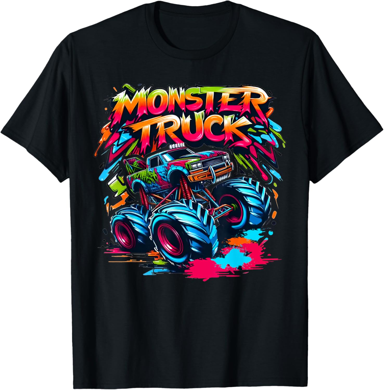 Monster Truck Retro Colorful Graffiti Toddlers Youth Adults