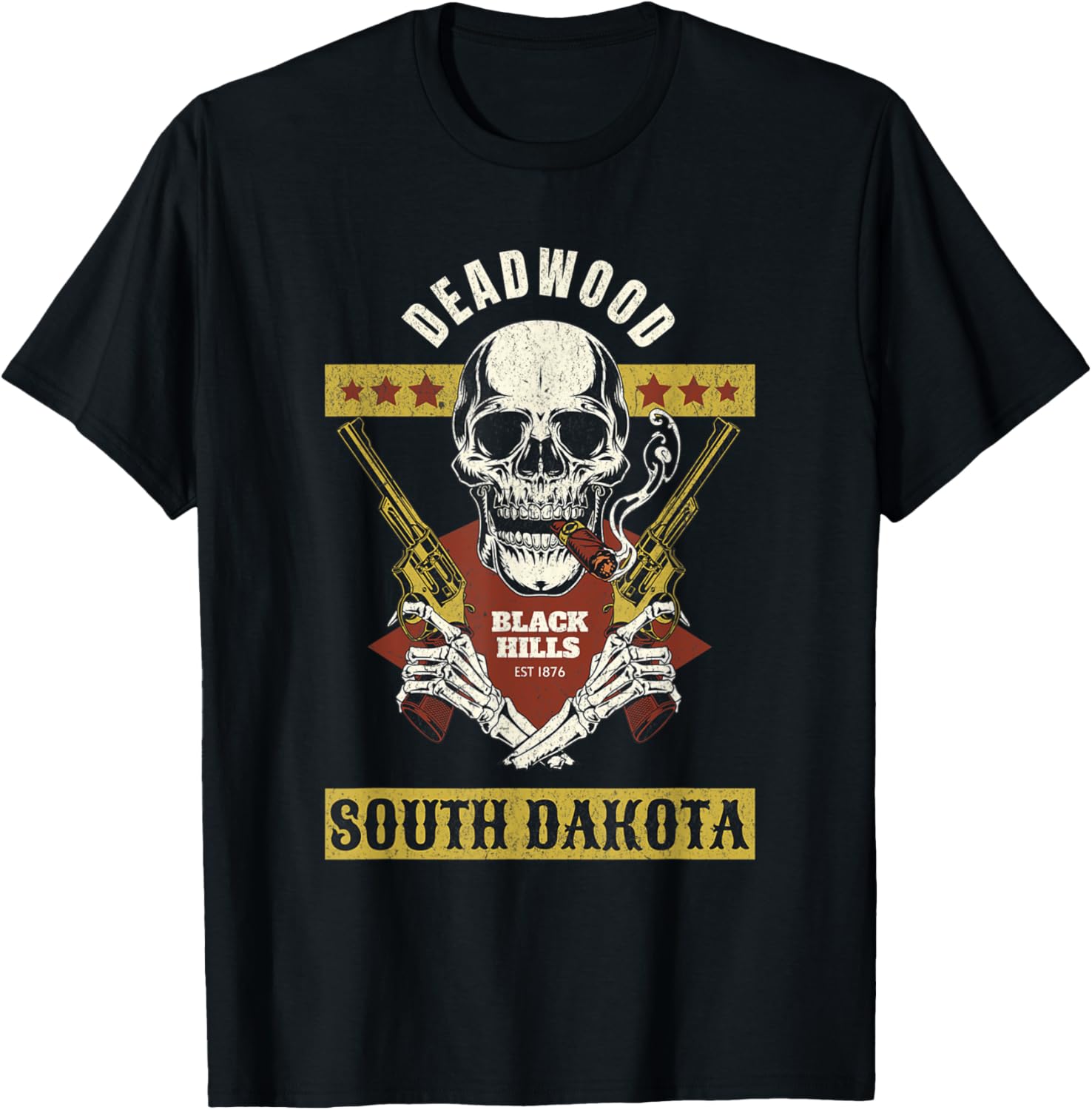 Deadwood South Dakota Skull With Cigar Guns Souvenir