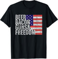 Beer Bacon Guns Freedom T Shirt Flag Tee