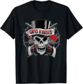 Guns N Roses Tophat Skull Roses T Shirt