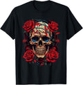Rose Skeleton Skull Hand Red Flower Rose