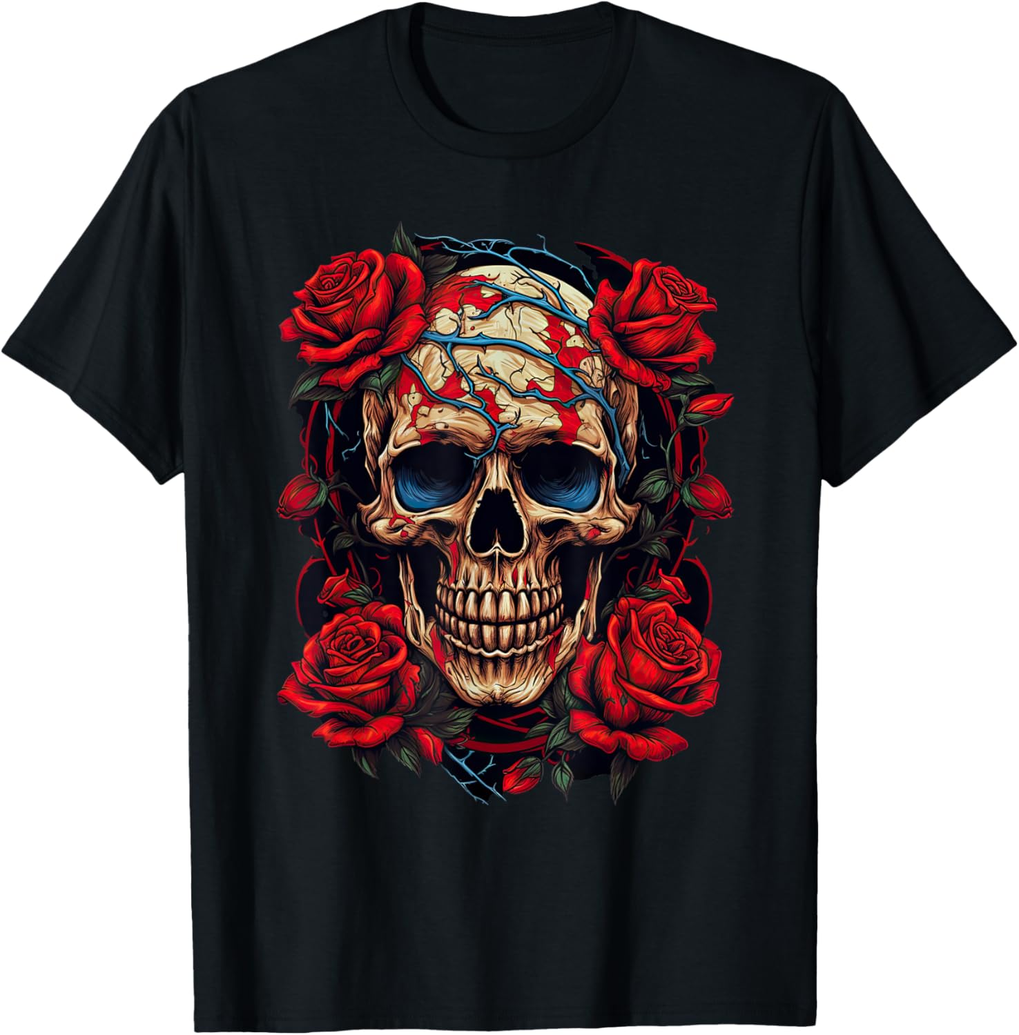 Rose Skeleton Skull Hand Red Flower Rose