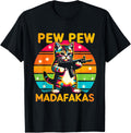 Pew Madafakas Pew Guns Funny Cat Retro Vintage T Shirt Men Women