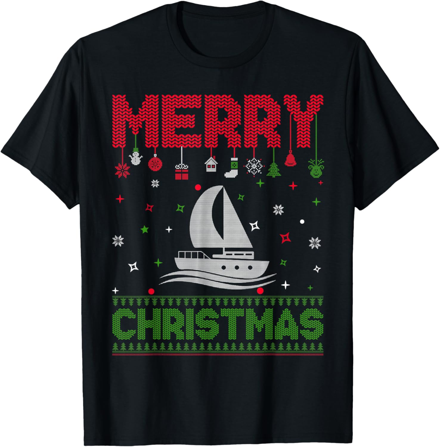 Ugly Holiday Sweater Christmas Funny Boating