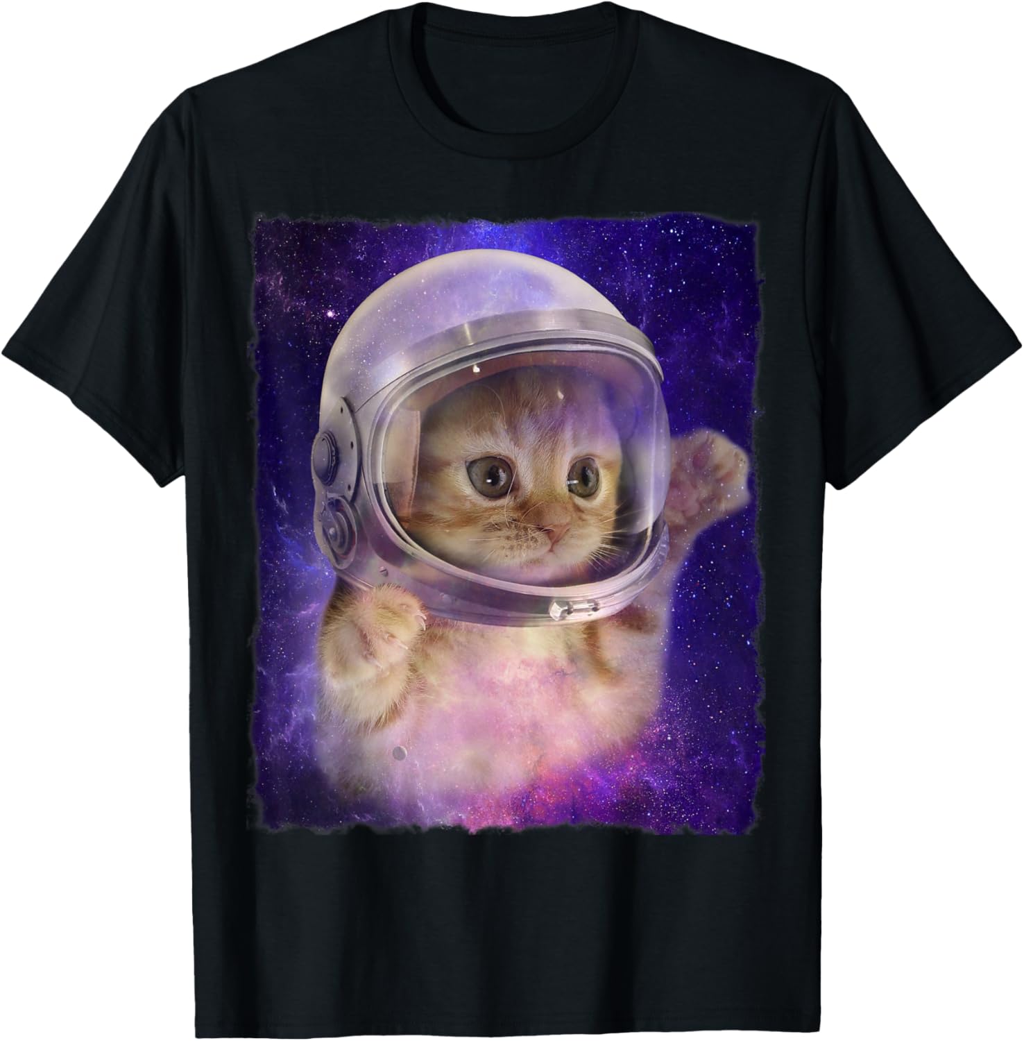 Cute Space Cat Astronaut Kitty Space Helmet Deep Space Tee Men Women Girls Kids