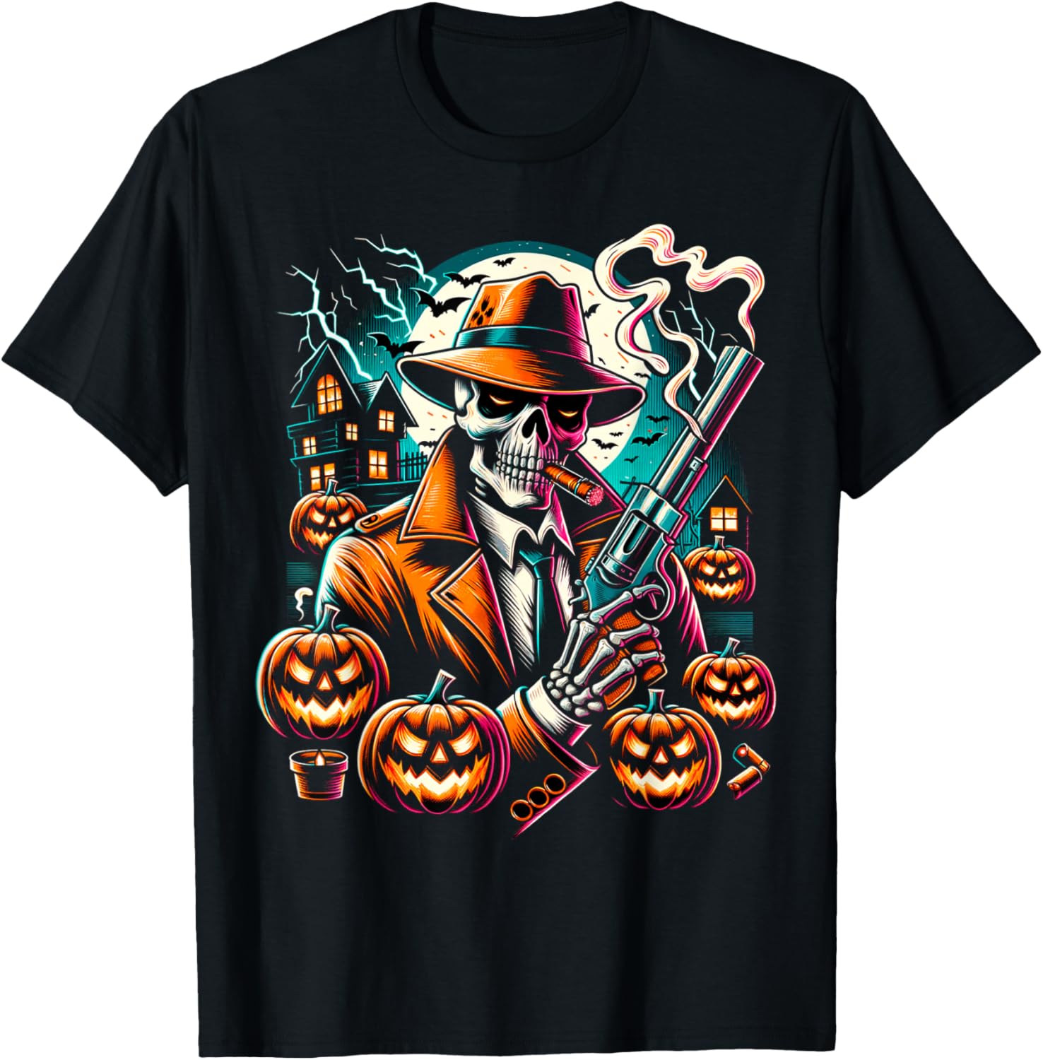 Smokin Skeleton Guns And Ghouls Halloween Adults Costume
