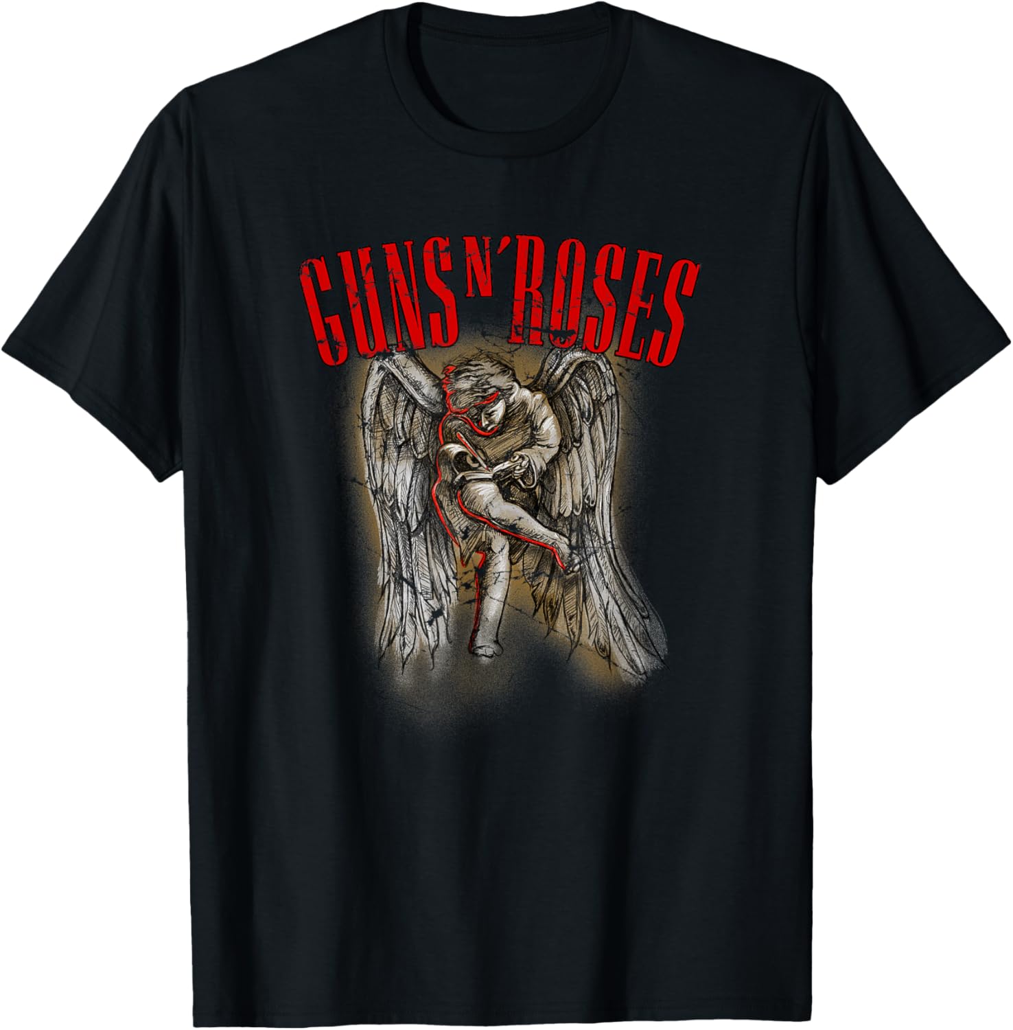 Guns N Roses Sketch Glow Cherub T Shirt