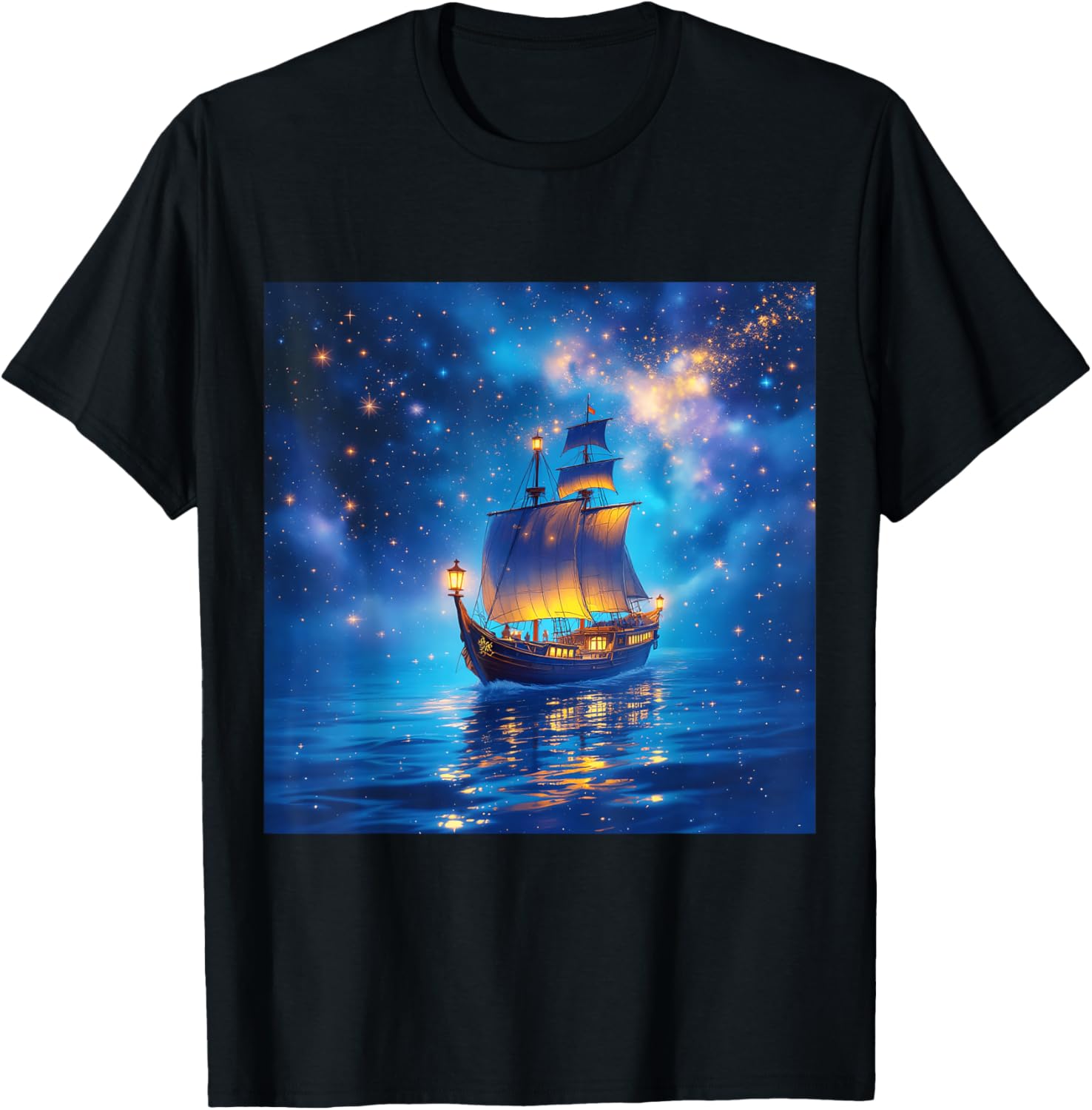 Fantasy Cute Night Boat Sea