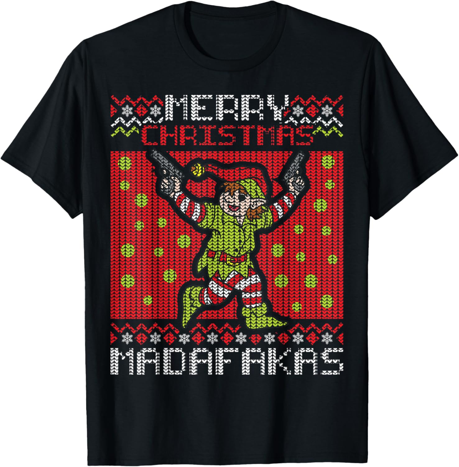 Merry Christmas Madafakas Festive Elf Shooting Pew Guns