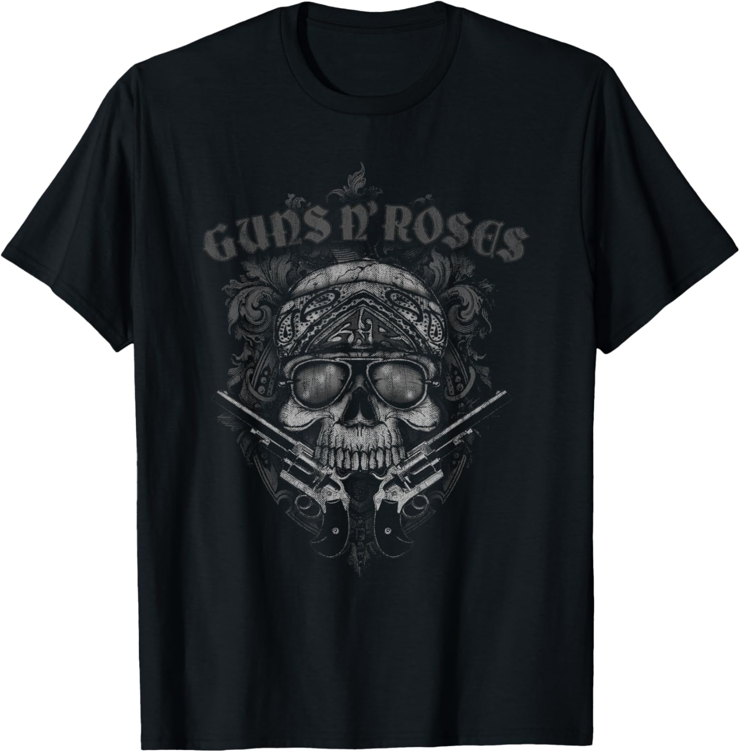Guns N Roses Skull Floral T Shirt