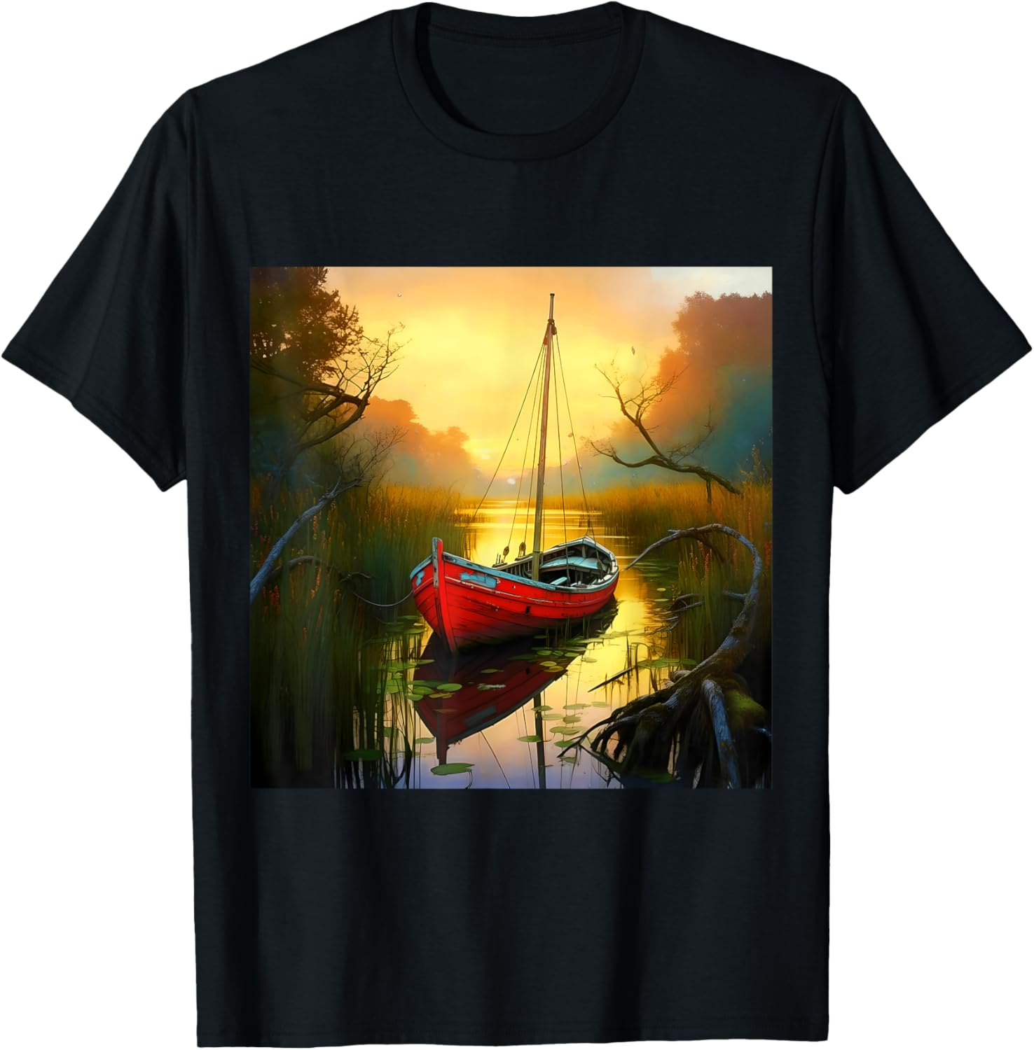 Fantasy Cute Swamp Red Boat