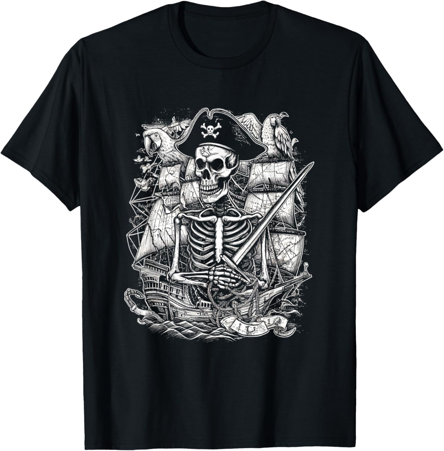 Pirate Ship Vintage Men Women Kids Nautical Boat