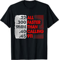 Faster Than Calling 911 2Nd Amendment Gun Rights T Shirt