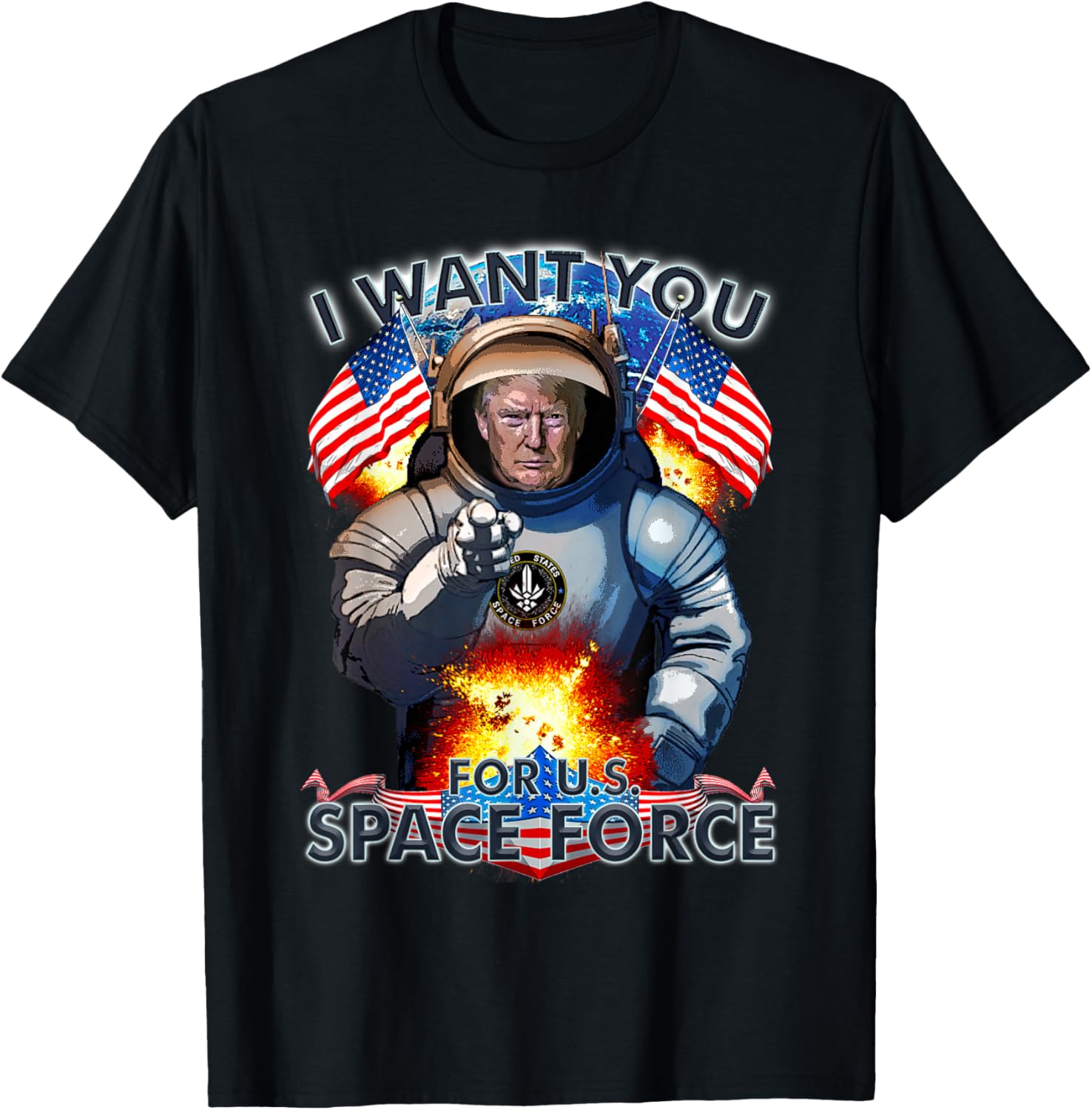 Trump I Want You For Space Force Man Women Kids Military