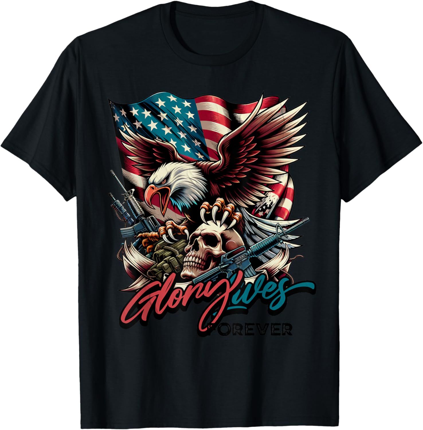 4Th Of July Eagle Patriot Guns Skul Usa Graphic