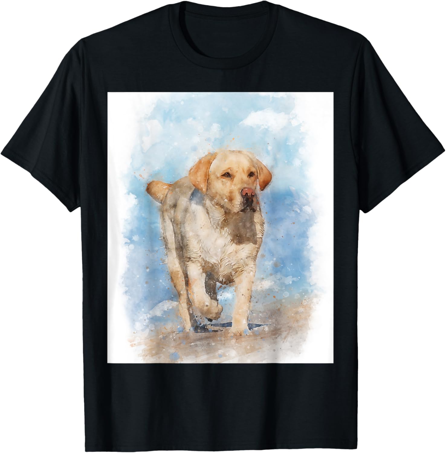 Labrador retriever on the beach watercolor - for Lab owner Men Women Girls Kids
