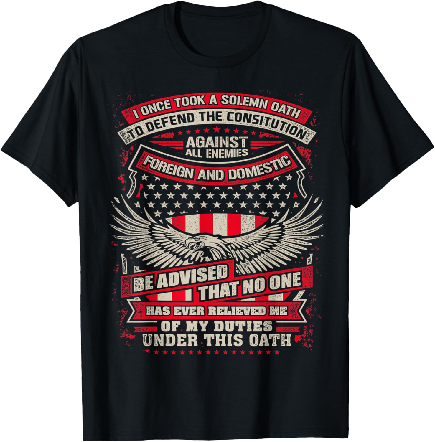 Veteran Solemn Oath Tee For Gun Enthusiast