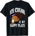 Ice Cream Shirt for Girls, Ice Cream Is My Happy Place Retro