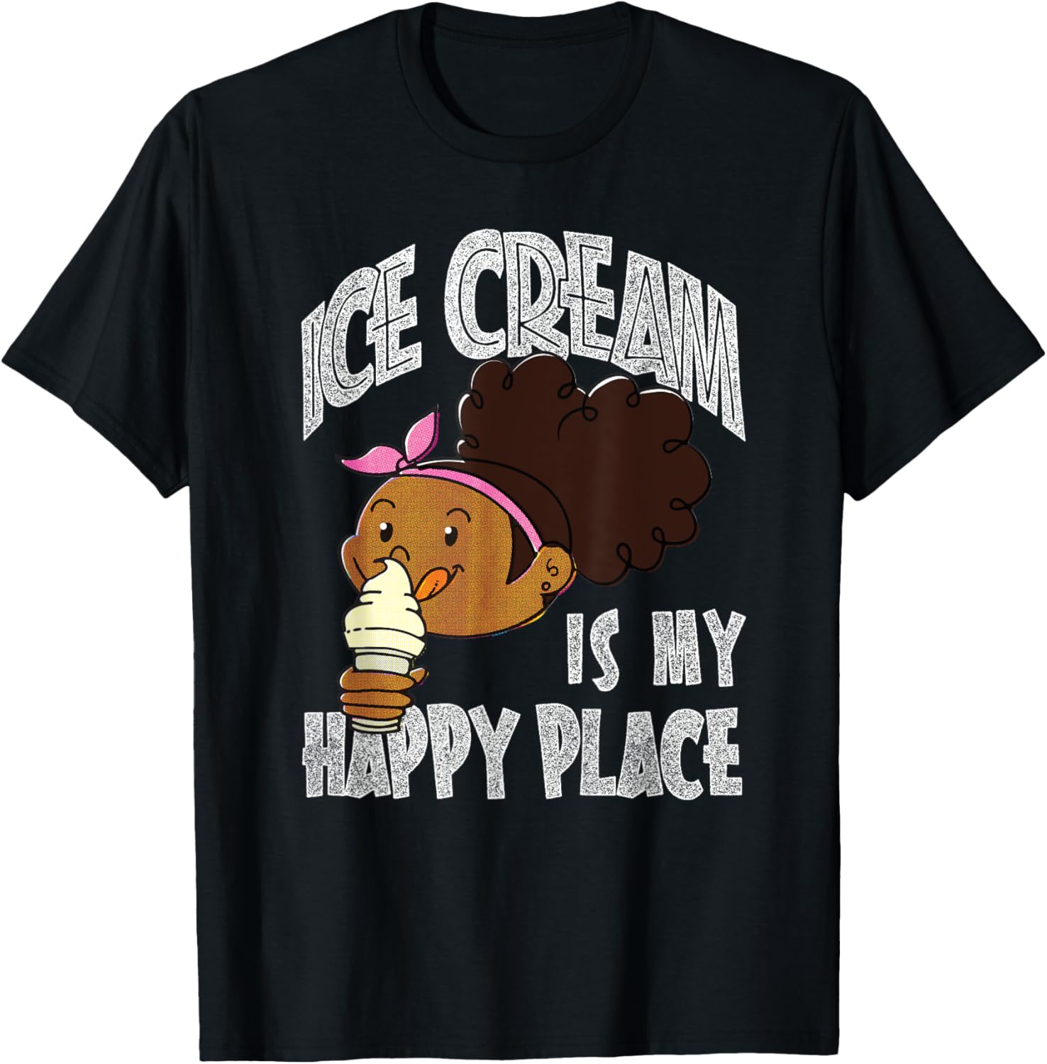 Ice Cream Shirt for Girls, Ice Cream Is My Happy Place Retro
