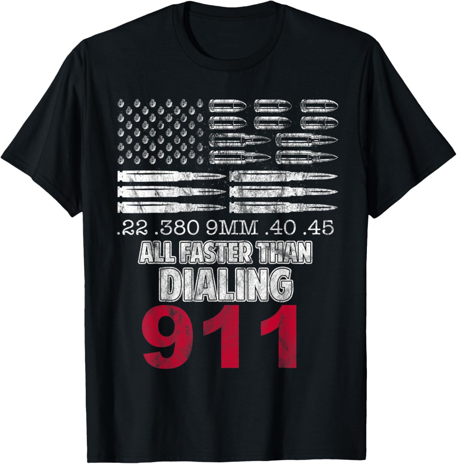 Vintage Caliber Faster Than Dialing 911 Ammo Lover Gun Owner