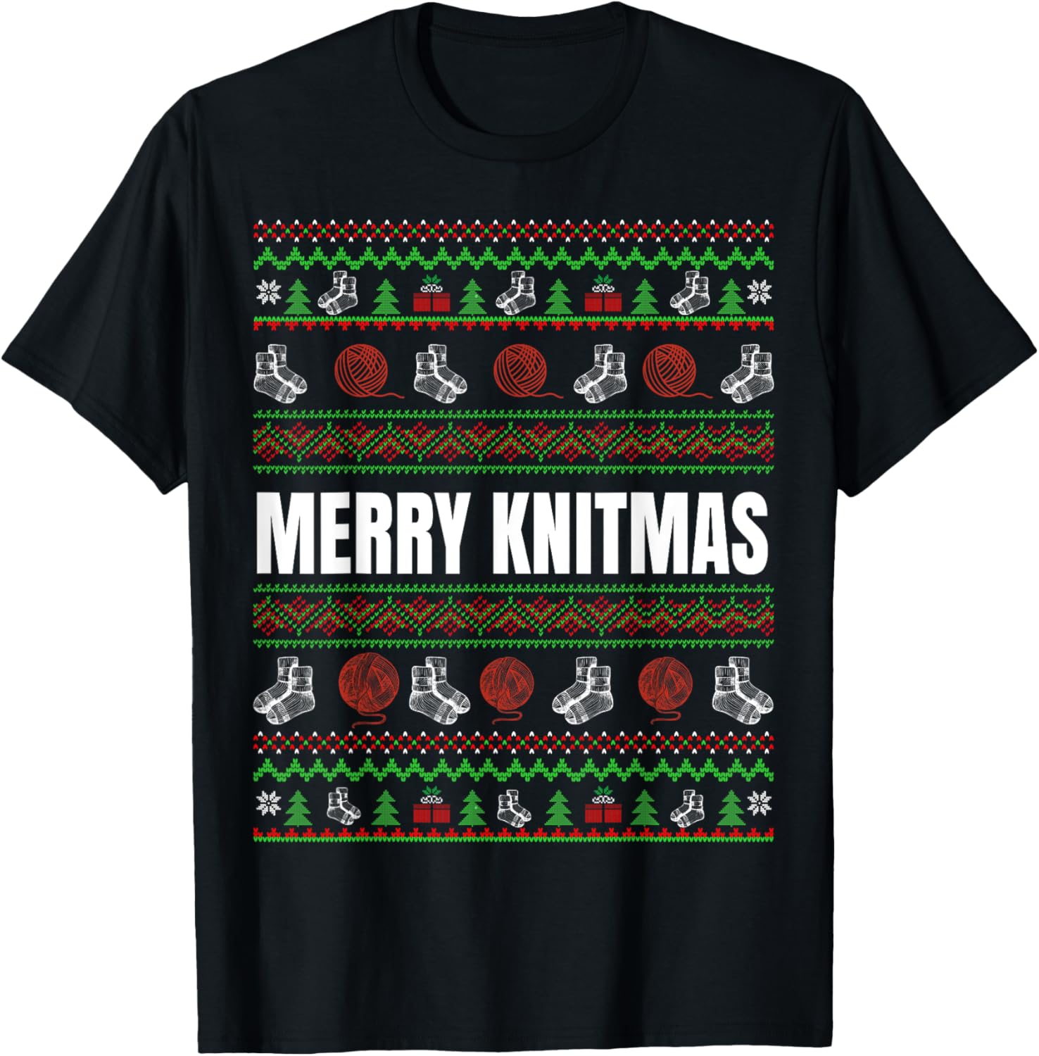 Ugly Xmas Sweater Merry Knitmas Knitting Yarn Christmas