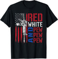 Red White Pew Ar 15 American Flag Funny Patriotic Women Men