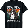 Pitbull Pew Dog Vintage Retro Sunset Dog Guns Pittie T Shirt Men