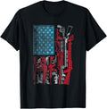 American Flag Guns Riffles Bullets Us Flag Weapon Ammo Lover T Shirt