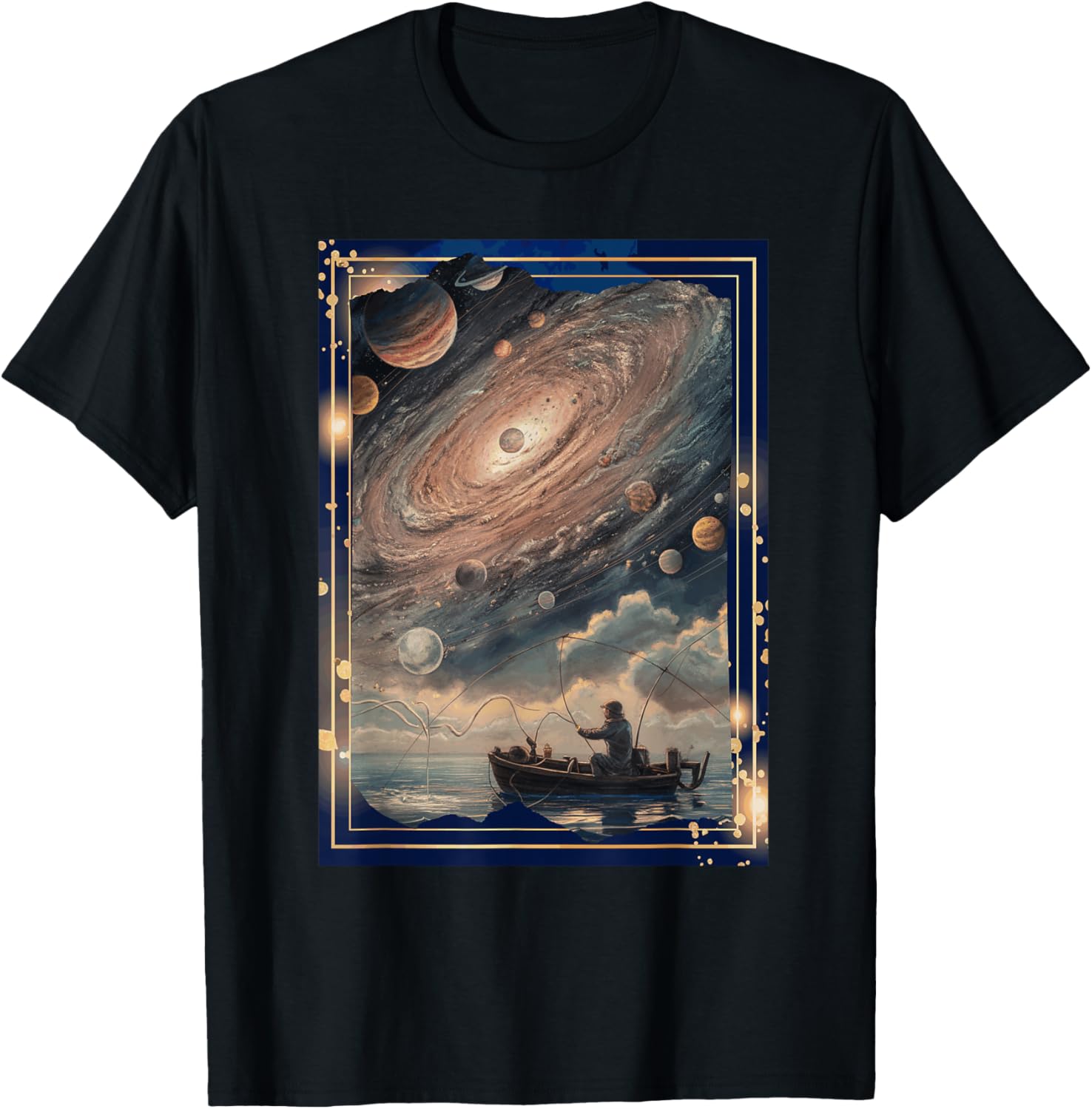Planets Galaxy Solar System Surreal Alien Fisherman Boat