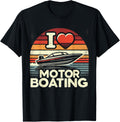 Funny Boater Vintage Motorboating Retro I Love Motor