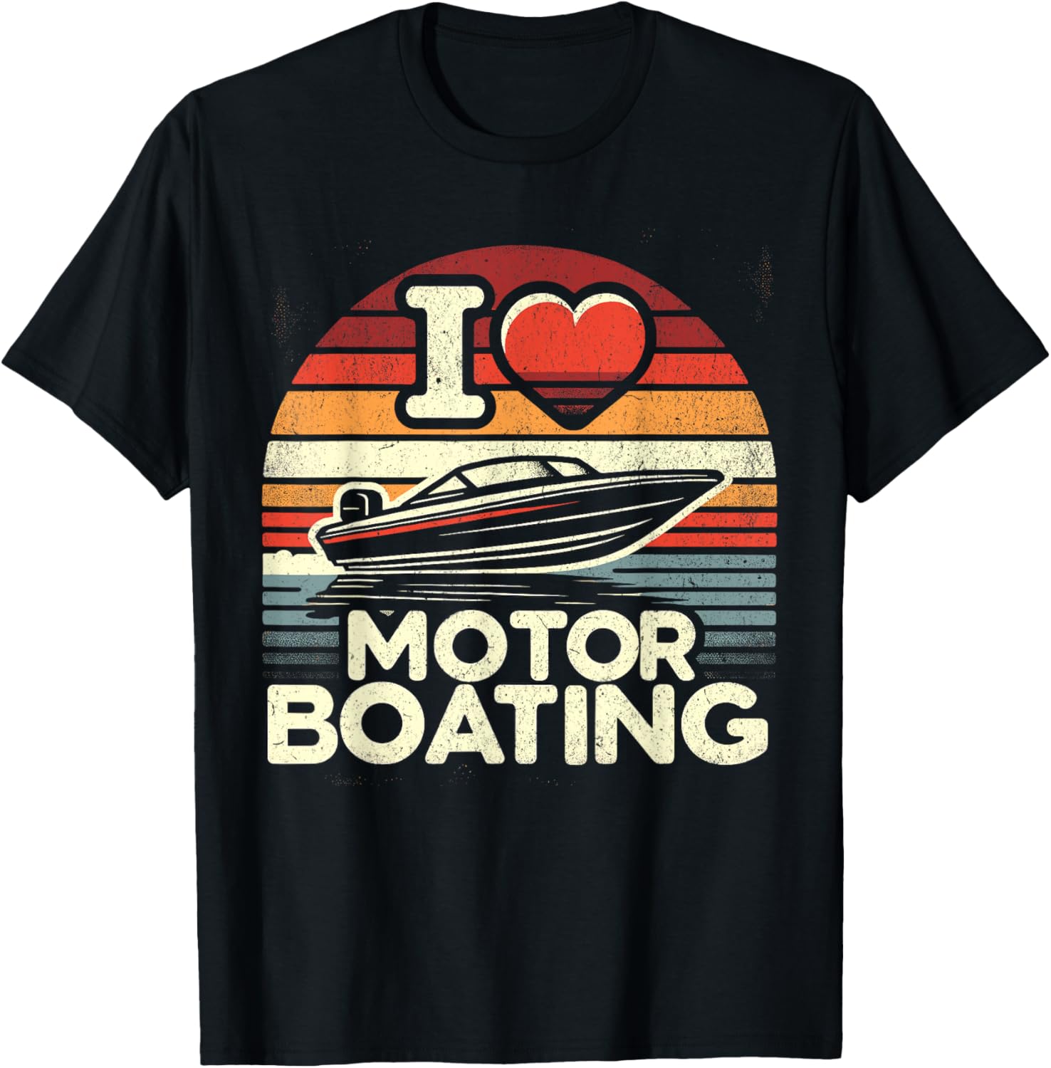 Funny Boater Vintage Motorboating Retro I Love Motor