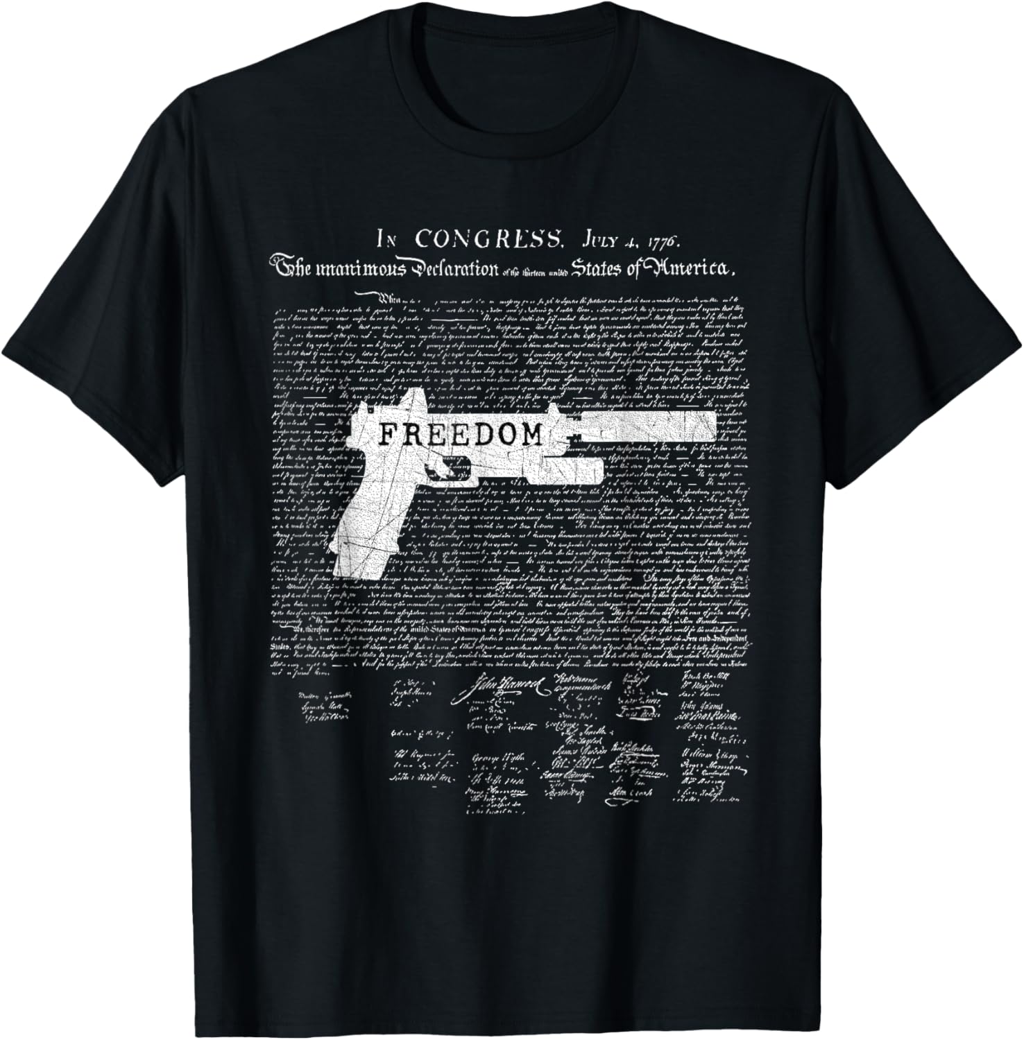Mens Gun T Shirt Freedom Pistol Pro 2Nd Amendment