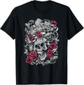 Guns N Roses Official Flourish Skull Pink Roses T Shirt